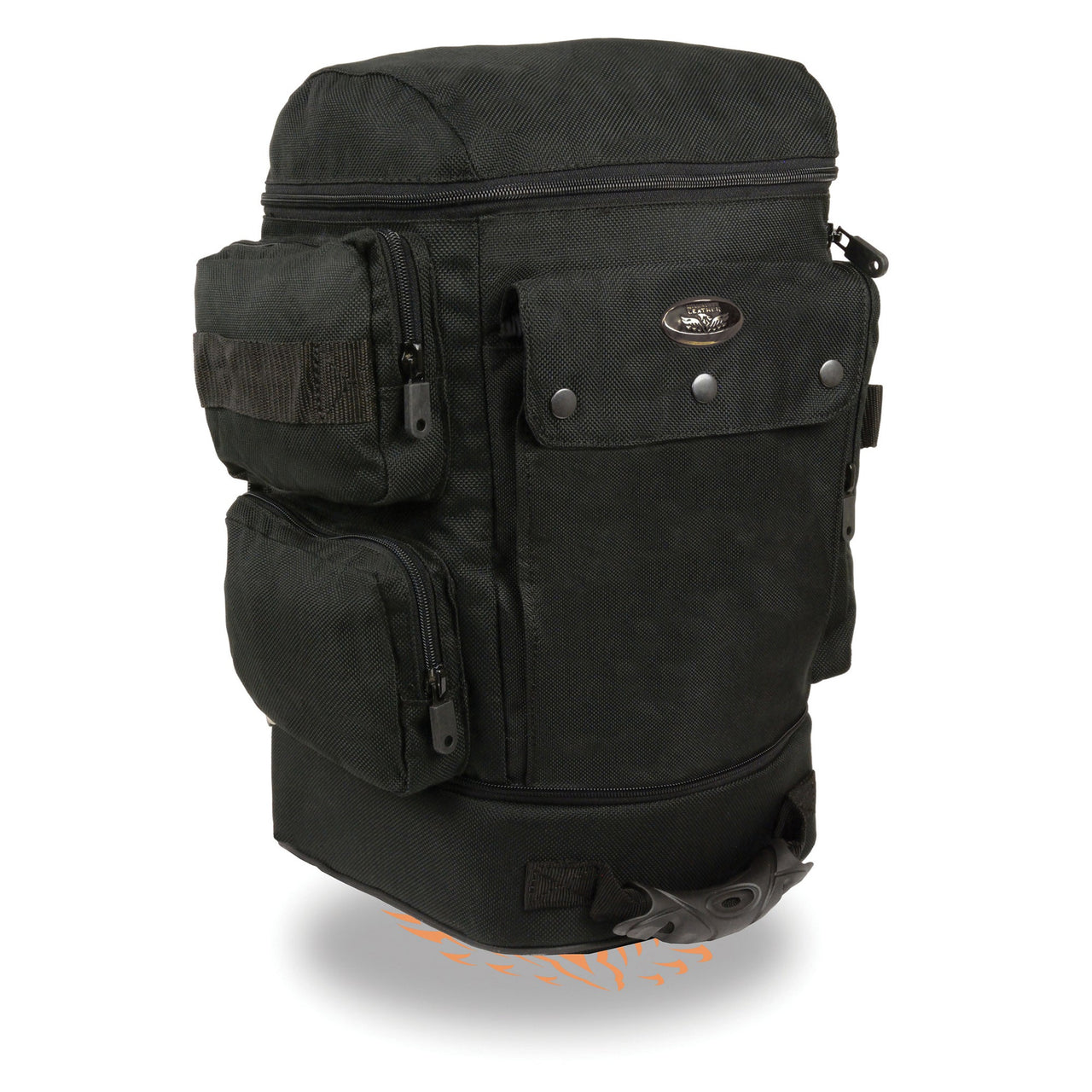 Large Retractable Nylon Sissy Bar Bag w/ Luggage Handle (12X17X9) - HighwayLeather