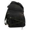 Large nylon biker sissy bar bag with backpack straps, measuring 20x14x11 inches, by HighwayLeather, designed for motorcycle storage.