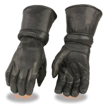 Men's Leather Gauntlet Gloves w/ Zip Off Cuff, Gel Palm - HighwayLeather