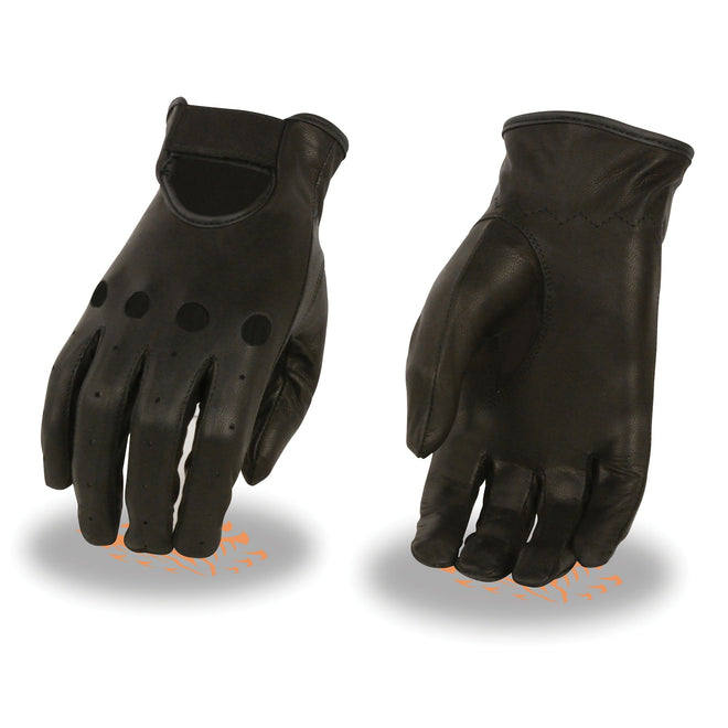 Ladies unlined classic leather driving gloves by HighwayLeather, showing soft leather material and elegant design.