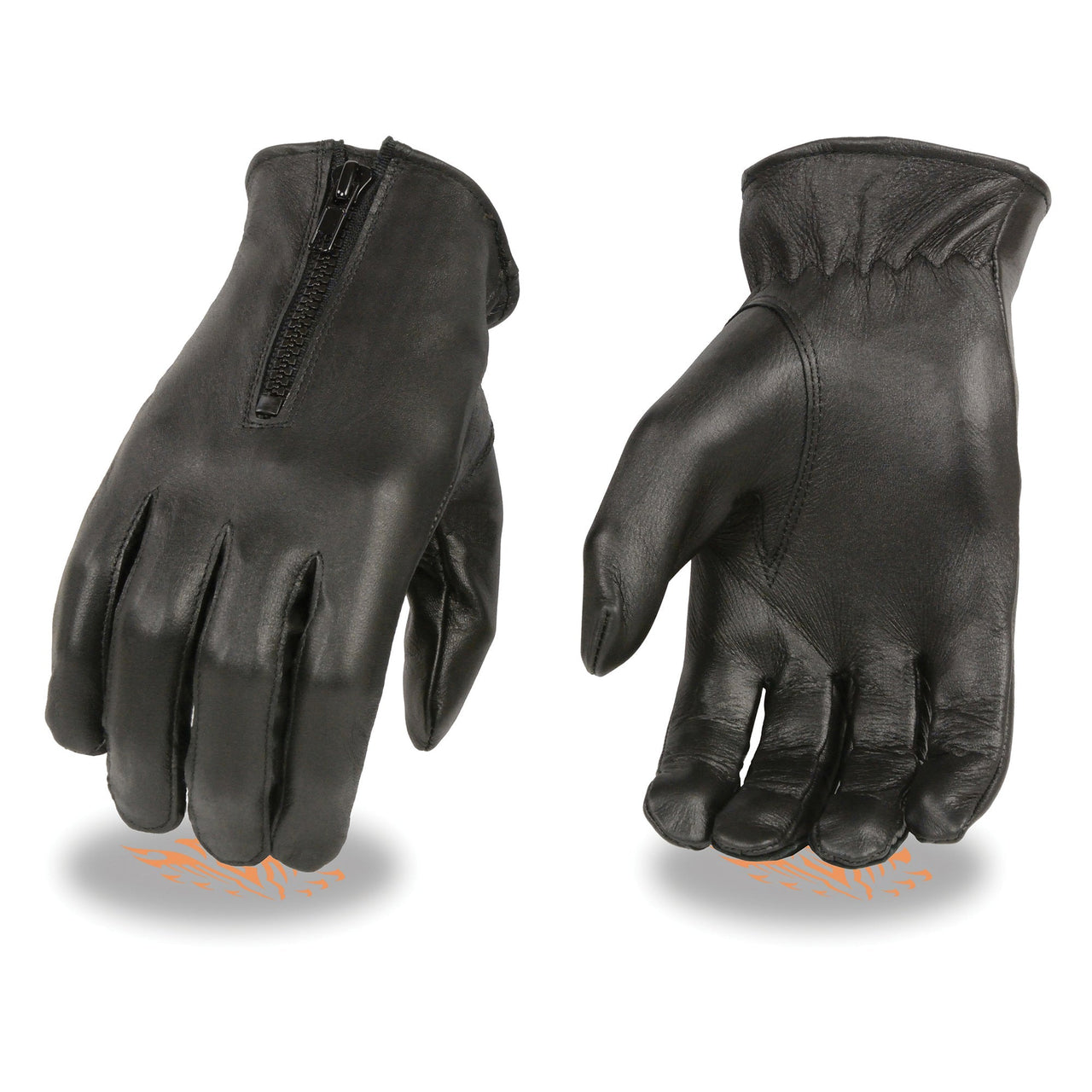 Ladies  Thermal Lined Leather Gloves w/ Zipper Closure - HighwayLeather