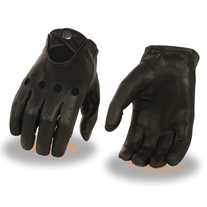 Men's unlined leather driving gloves by HighwayLeather, showcasing sleek craftsmanship and comfortable fit for professional drivers.