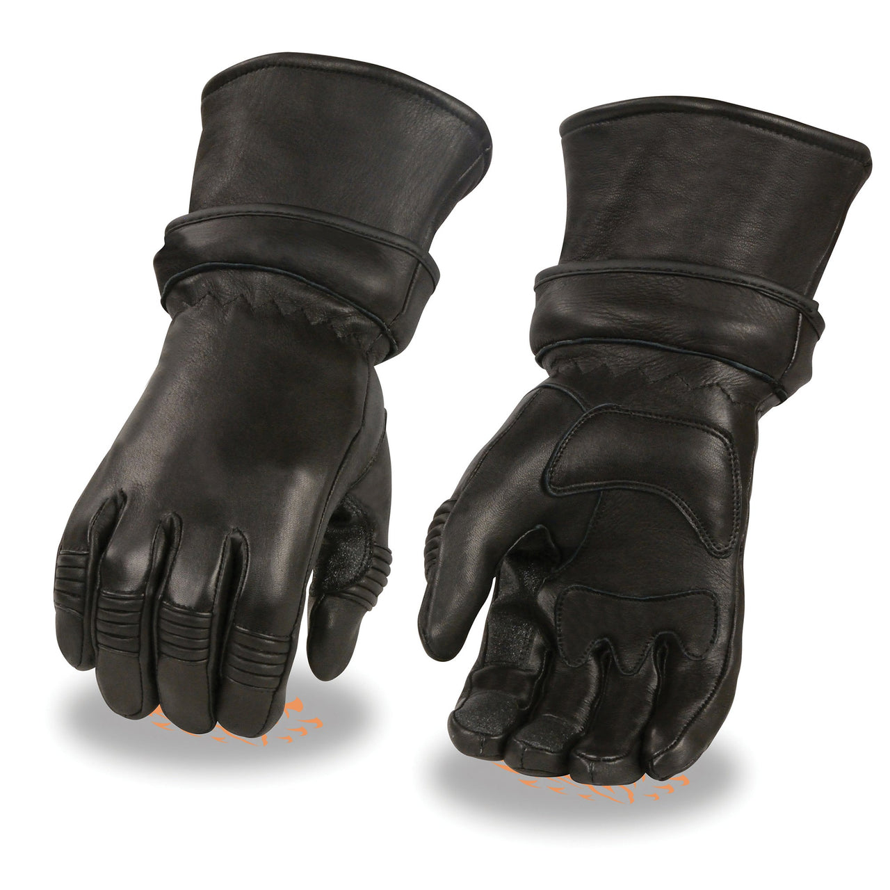 Men's Deerskin Gauntlet Gloves w/ Zip Off Cuff, Gel Palm - HighwayLeather