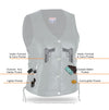 Women’s Naked Leather Motorcycle Vest with Lace-Up Sides | HL14851NKD with Utility Pockets