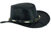 New Black Australian Style Western Hat with Bone Cowboy Leather Hats #80116 - HighwayLeather