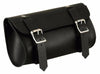 Dynamicleather FIBAG8503 biker bag with sleek black leather design and adjustable strap, perfect for motorcycle riding accessories.