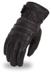 Black men's leather gloves by DynamicLeather, showcasing smooth leather material and classic design for a stylish look.