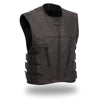 Dynamicleather women's vest from the Commando series with a sleek, fitted design and high-quality leather construction.