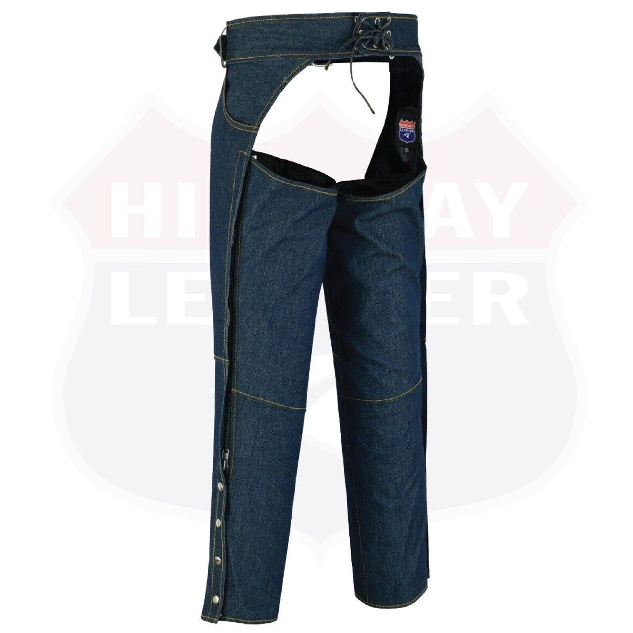 HL21836 BLUE Denim Chap lightweight Motorcycle Style Riding Chaps ...
