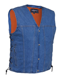 Men's Blue Denim Motorcycle Vest