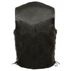 Men's classic side lace biker vest by HighwayLeather, featuring leather material, side lace details, and a rugged style.