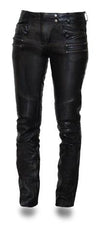 Dynamicleather CHAPS leather table with smooth surface and dark finish, showcasing elegant craftsmanship.
