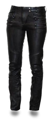 Dynamicleather CHAPS leather table with smooth surface and dark finish, showcasing elegant craftsmanship.