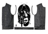 Dynamicleather George Jeffreys Custom Leather Biker Vest with detailed stitching and rugged design, front view with zip closure.