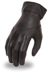 Black Dynamicleather FI114GEL gloves with reinforced leather palms and sleek design, perfect for riding or outdoor activities.