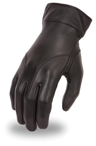 Black Dynamicleather FI114GEL gloves with reinforced leather palms and sleek design, perfect for riding or outdoor activities.