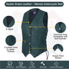 Women’s Hunter Green Leather Motorcycle Club Vest with Utility Pockets | HL14501Green