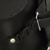 Dynamicleather FIBAG8501 biker bag with rugged leather design, featuring multiple compartments and adjustable straps for motorcycle riding.
