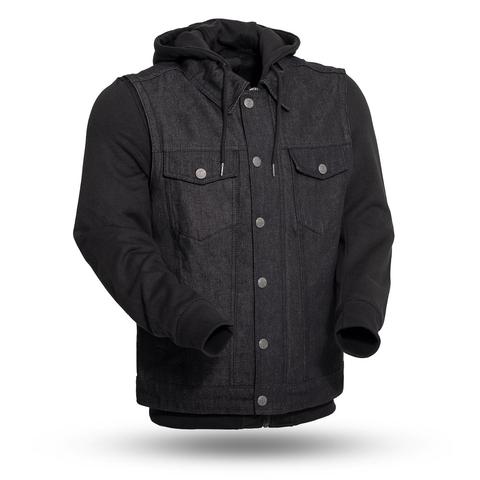 Men's Rook jacket by Dynamicleather, stylish men's leather jacket with detailed stitching and classic design, front view.