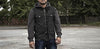 Men's Rook jacket by Dynamicleather, stylish men's leather jacket with detailed stitching and a classic fit, shown in black.