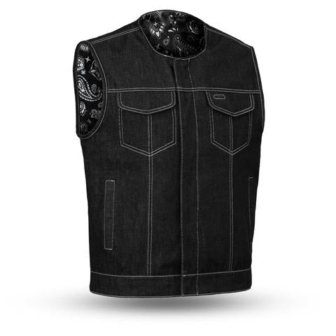 Men's custom club style vest from Dynamicleather, featuring tailored design and premium leather construction.