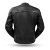 Men's black Nemesis jacket by Dynamicleather featuring a sleek design and stylish collar, ideal for modern outerwear.