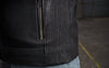 Men's Nemesis jacket by Dynamicleather, black leather men's jacket with stylish design and detailed stitching.