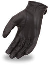 Dynamicleather FI190GL gloves in black leather with detailed stitching and snug fit, shown on a plain background.