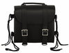 Dynamicleather FIBAG8502 biker bag with sleek black leather design and sturdy strap, ideal for motorcycle or casual use.