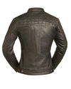 Black women’s jacket by Dynamicleather featuring diamond-embellished accents and stylish design.