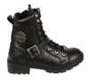 Milwaukee Leather Womens Boots with Lace Front and Zip Closure - HighwayLeather