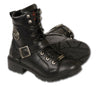 Milwaukee Leather Womens Boots with Lace Front and Zip Closure - HighwayLeather