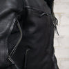 Dynamicleather Top Performer leather motorcycle jacket with sleek design and sturdy construction, displayed on a hanger.