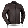 Dynamicleather Top Performer leather motorcycle jacket with sleek design and sturdy zippers, featured on a neutral background.