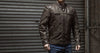 Dynamicleather Top Performer leather motorcycle jacket with rugged design and classic style, featuring zippers and protective details.