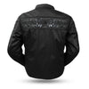 Dynamicleather Women's Textile Savage Skulls jacket featuring bold skull print design and stylish fit.