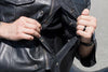 Dynamicleather CHAPS leather mesa with detailed stitching and polished surface, designed for functional and stylish use.