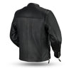Men's vest by Dynamicleather with stylish design, featuring smooth leather material and detailed stitching.
