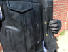 Dynamicleather men's highside vest with leather panels and silver zipper, stylish motorcycle-inspired men's vest.