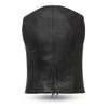 Ladies Motorcycle Leather Vest Western Style V Neck Women vest - HighwayLeather