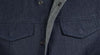 Dynamicleather Kershaw Blue men's vest featuring durable leather material and stylish design, shown in a close-up image.