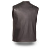 Dynamicleather Texan leather biker vest with front zipper, multiple pockets, and classic rugged design for motorcycle enthusiasts.
