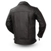 Men's black leather vest by Dynamicleather from the Mastermind collection, featuring a stylish fit and classic design.