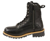 Milwaukee Leather men's classic boots with side zip closure featuring black leather and sturdy sole.