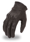 Full-finger men's leather gloves by DynamicLeather, showcasing smooth brown leather and classic wrist design.