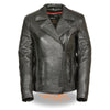 Women’s leather jacket by HighwayLeather featuring braid and stud back detailing, stylish and fitted for a modern look.
