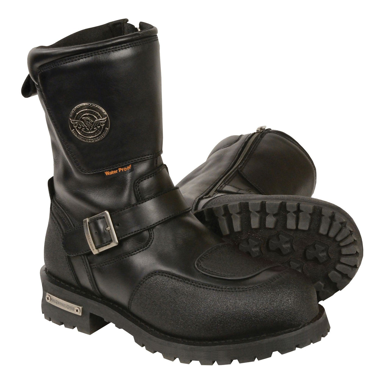 Men's 9" Waterproof Boot w/ Reflective Piping & Gear Shift Protection - HighwayLeather