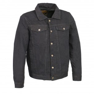 Men's Classic Denim Jean Pocket Jacket with Utility Pockets