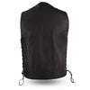 Men's Buffalo Nickel Leather Vest. Concealed Gun Pockets. Adjustable Side Lacing - HighwayLeather