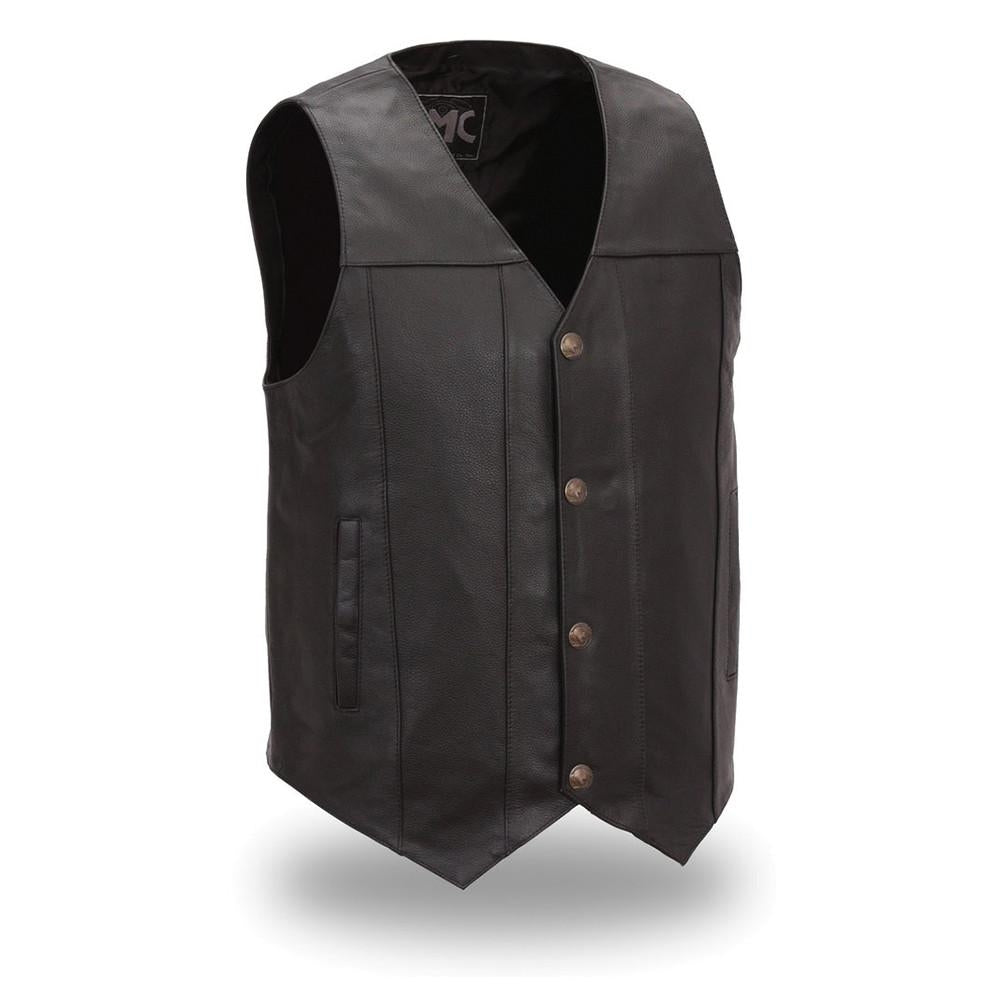 Men's Buffalo Nickel Vest with Dual Side Internal Concealed Gun Pockets - HighwayLeather